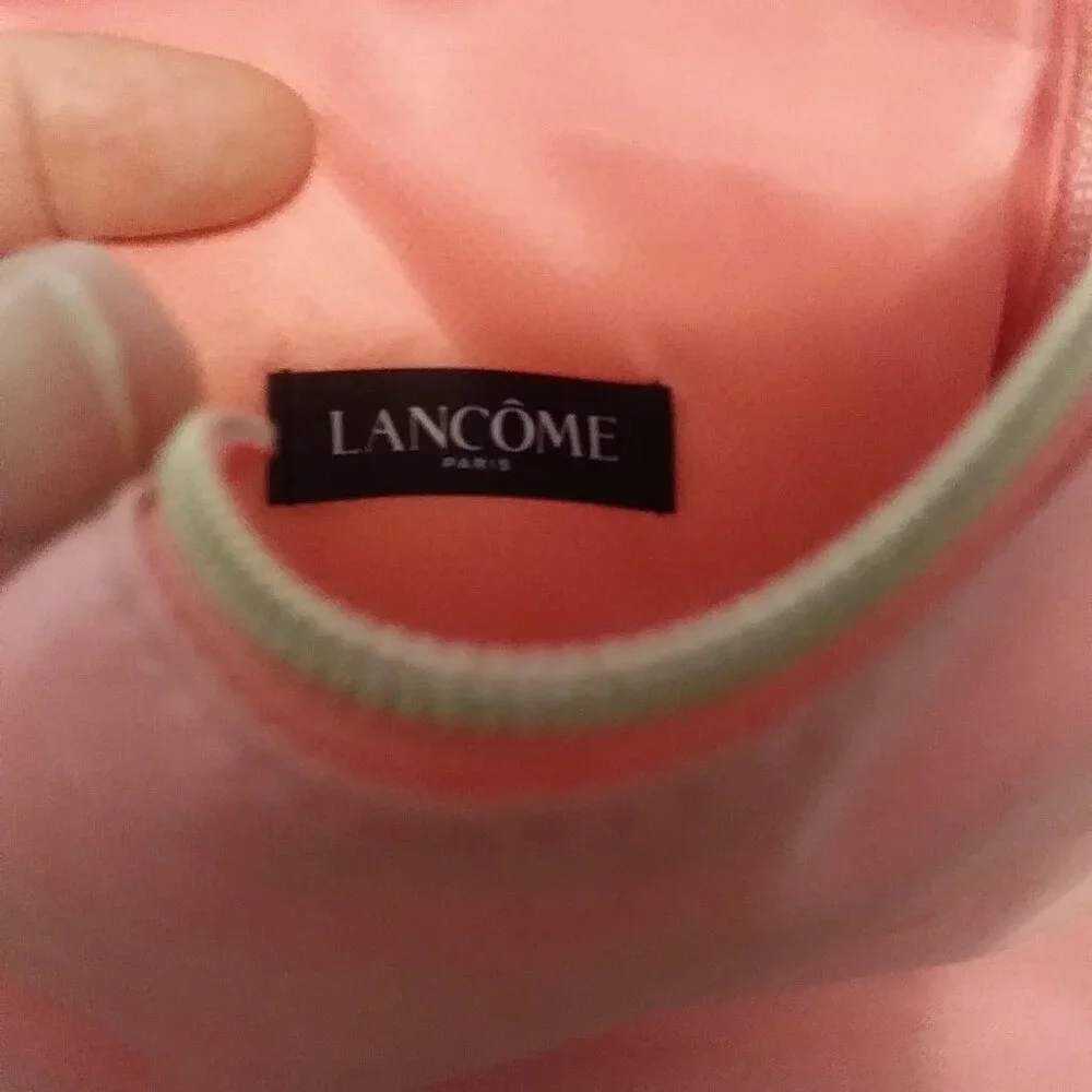 💅 LANCOME Pink Ribbon Makeup Bag  NWOT Travel Vanity Flex  Coquette-Core Cutie